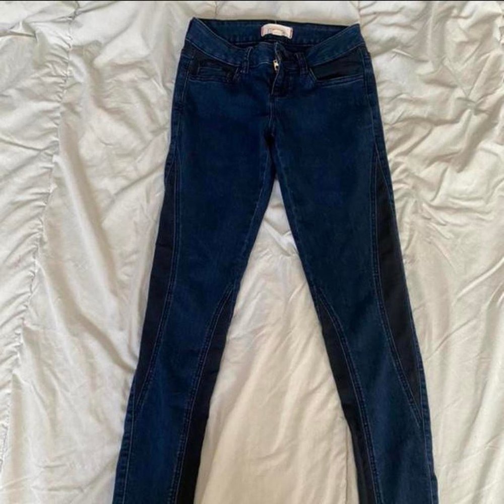Blue Patchwork Skinny Jeans